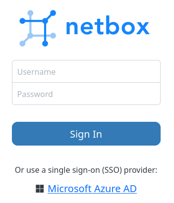 NetBox Azure AD login form